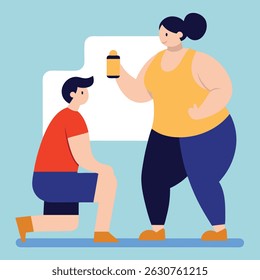 Fitnesstrainer und Client-Vektordatei