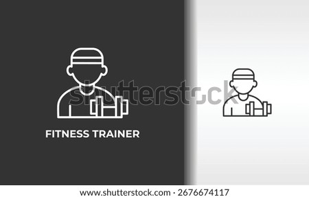 Fitness Trainer Vector, Icon Or Logo Sign Isolated Symbol Illustration