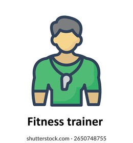 Fitnesstrainer Vector Icon, das leicht geändert oder bearbeitet werden kann

