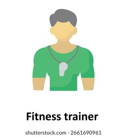 Icono del Vector del entrenador de la aptitud que puede modificar o editar fácilmente
