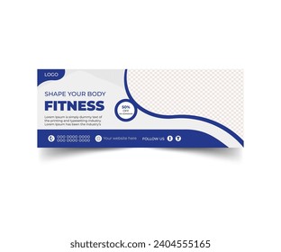 Fitness training center facebook cover and web banner template