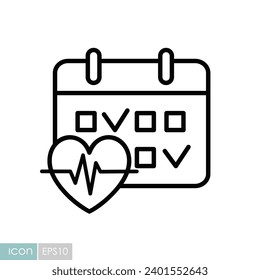 Fitness training day calendar vector icon. Gym calendar sign. Graph symbol for fitness and weight loss web site and apps design, logo, app, UI