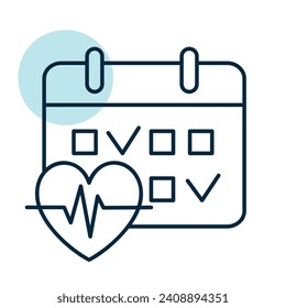 Icono vectorial del calendario de entrenamiento de fitness. Signo del calendario de gimnasia. Símbolo gráfico del sitio web de fitness y pérdida de peso y diseño de aplicaciones, logotipo, aplicación, interfaz de usuario