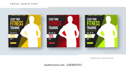 Fitness training gym banner template, gym, Workout, fitness and Sports social media post banner, fitness gym social media post banner design.