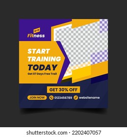 Fitness Training GYM Social Media Post Design