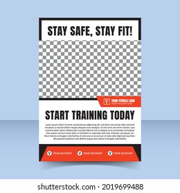 fitness training red flyer template design