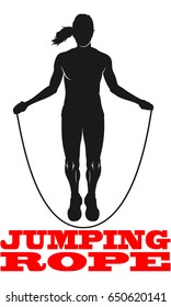 Fitness training. Silhouette of woman.
