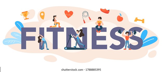 Fitness Training Typographic Header Concept Workout Stock Vector ...