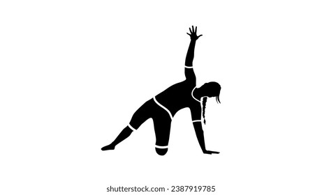 fitness training for women, black isolated silhouette