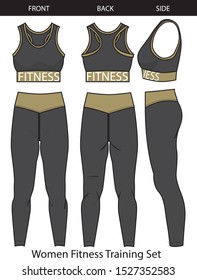 fitness trainning for lady vector template