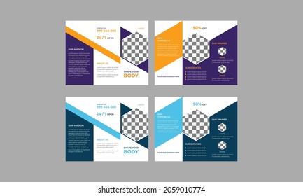 Fitness Trifold brochure design template. vector illustration..eps