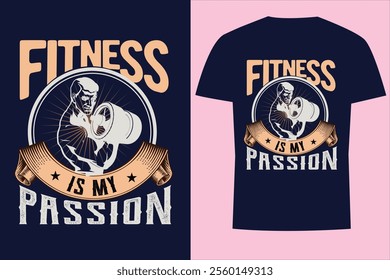 Fitness T-shirt Design, Fitness Fanatic Tee, Gym T-shirt Design

