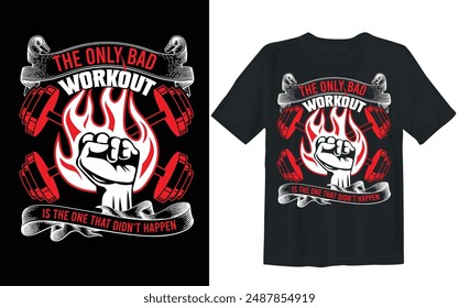 fitness t-shirt design graphic. Gym t shirt design vector template