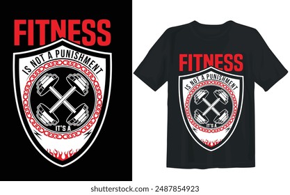 fitness t-shirt design graphic. Gym t shirt design vector template