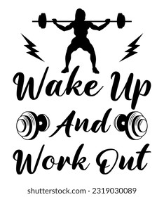 Fitness T-Shirt Design, Gym, Exercise, Gym workout, Typography T shirt, Motivational Quotes, Vector Illustration.