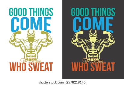 Fitness t-shirt design - vector design.