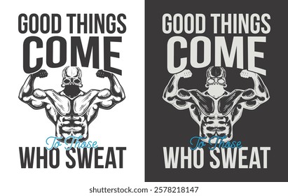 Fitness t-shirt design - vector design.