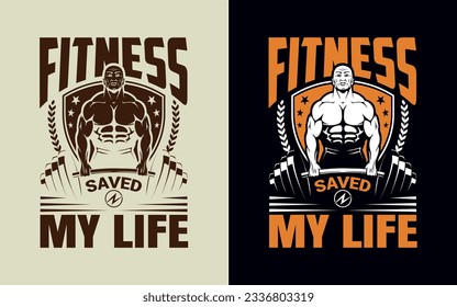 Fitness-T-Shirt-Design, Vektorgrafik-Illustrator