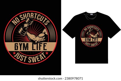 Fitness T-shirt, Gym T-shirt design vector files