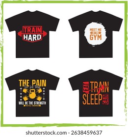 Fitness TShirts Design | Gym Fitness TShirt Design Bundle | t-shirt design bundle