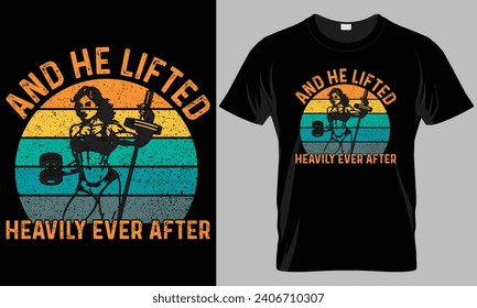 Diseño vectorial de camisetas de tipografía de fitness. y se levantó mucho después. 
citas motivacionales y de inscripción. perfecto para imprimir objetos y bolsos, carteles, tarjetas. 
aislado en fondo negro