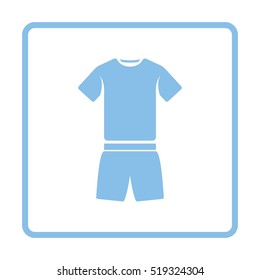 Fitness uniform  icon. Blue frame design. Vector illustration.