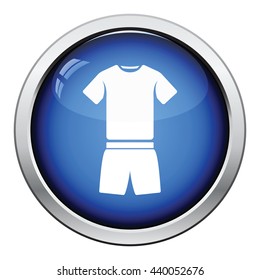Fitness uniform  icon. Glossy button design. Vector illustration.