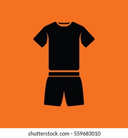 Fitness Uniform  Icon. Orange Background With Black. Vector Illustration.