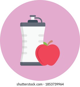 fitness vector flat colour icon 