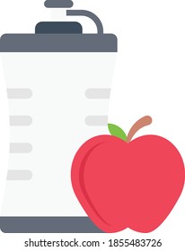 fitness vector flat colour icon 