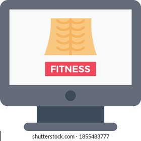 icono de color plano del vector de fitness 