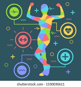 fitness vector flat graphic design