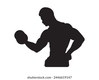 Gimnasio Vector Gimnasio Hombre Silueta, Salud y Bienestar. Gimnasio hombre ilustración, gimnasio persona Vector,