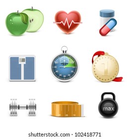 fitness vector icon set