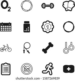 fitness vector icon set such as: medication, skip, strong, green, month, success, document, pictogram, doctor, transportation, date, game, communication, pill, illness, o2, lifting, glyph, award
