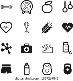 fitness vector icon set such as: monochrome, delicious, step, man, logo, molecules, competition, object, medication, climbing, action, focus, fruit, abstract, business, leaf, chemical, treatment, rye