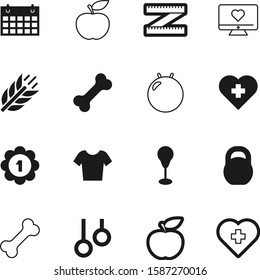 fitness vector icon set such as: body, punch, length, label, meter, screen, electrocardiogram, place, crossfit, centimeter, bouncy, set, rings, fighter, vegetarian, computer, simple, cereal, clothes