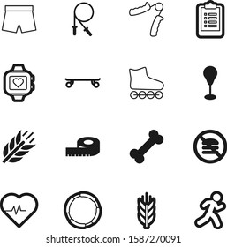 fitness vector icon set such as: wheel, shorts, metal, note, athlete, heavy, cardiogram, steel, education, communication, banner, medical, centimeter, wave, wear, skates, form, abstract, web, skater