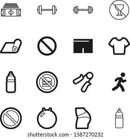 fitness vector icon set such as: man, monochrome, runner, metal, mat, model, green, woman, summer, relaxation, glass, people, banner, clothes, figure, fastfood, young, lifestyle, rolled, glyph