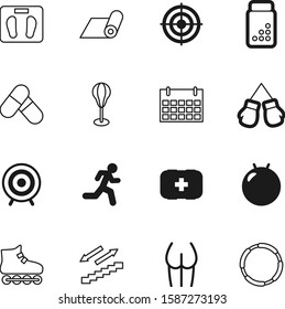 fitness vector icon set such as: dose, surgery, ui, heavy, fist, aid, skating, glove, paper, active, fighter, person, power, rolled, figure, boxer, up, ball, treatment, date, agenda, capsule, cross