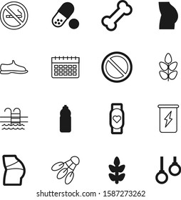 fitness vector icon set such as: watch, agenda, meal, monitor, unhealthy, sea, reminder, eat, wave, run, dog, liquid, banner, birdie, prohibit, can, modern, habit, ban, ball, caution, snikers, puppy