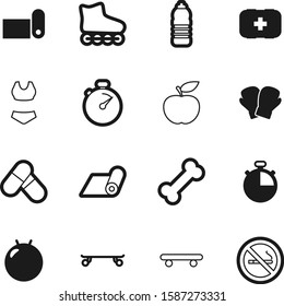 fitness vector icon set such as: dose, aid, beauty, tobacco, tool, pill, child, capsule, holiday, bone, bottle, animal, vacation, boxing, girl, pet, punch, glove, gymnastic, swimsuit, activity, soda