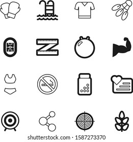 fitness vector icon set such as: tool, diet, outline, nicotine, green, pool, shuttle, workout, fist, smoking, holiday, boxing, badminton, vacation, human, arm, bouncy, girl, vial, vials, suit