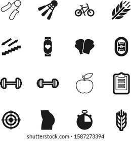 fitness vector icon set such as: punch, snack, architecture, app, message, heartbeat, play, shape, simple, shuttle, style, precision, check, leaf, cycle, steel, document, bicycle, bright, education