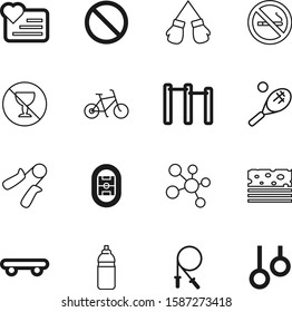 fitness vector icon set such as: handle, cigarette, sliced, work, delicious, research, break, restrict, bright, structure, glass, pictogram, medical, badge, dieting, gloves, championship, heart