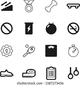 fitness vector icon set such as: construction, tailor, shoe, ban, strength, addiction, list, bolt, gymnastics, break, boost, soft, finish, eat, art, fresh, animal, education, run, court, check