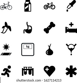 fitness vector icon set such as: pipette, man, digestive, measure, yoga, bed, cardiology, snake, foot, relaxation, breakfast, runner, break, dropper, stomach, pipett, container, spice, onion
