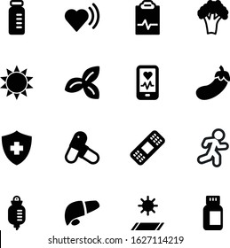 fitness vector icon set such as: vaccine, doctor, physiology, computer, chemistry, athlete, competition, digestive, light, running, plaster, mat, addiction, line, rest, red, leaves, marathon, heat