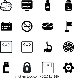 fitness vector icon set such as: collection, lime, energy, checklist, tool, dose, gear, china, flags, no, flag, ton, group, engineering, nicotine, green, dairy, work, business, monitoring, biology