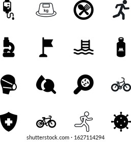 fitness vector icon set such as: microscopic, germs, protection, surgery, help, beverage, hand, tablet, blood, logistic, plate, banner, cholera, laboratory, kettle, icons, bag, medicament, healthcare
